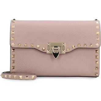 Valentino Tassen, Dames, Roze, ONE Size, Katoen, Rockstud Piccola Leren crossbody tas