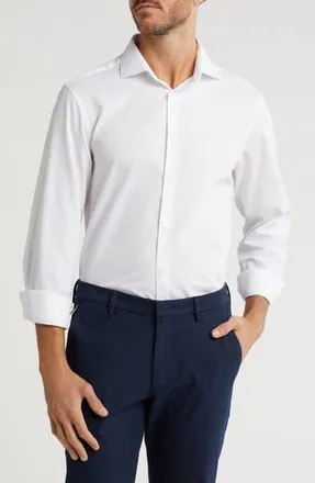 Calvin Klein Core Slim Fit Dress Shirt in White at Nordstrom Rack, Size 15.5 - 32/33