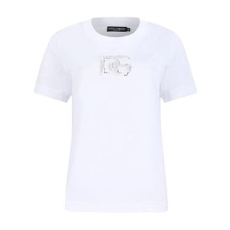 Dolce & Gabbana T-Shirts, female, White, Size: XS DG Logo T-Shirt