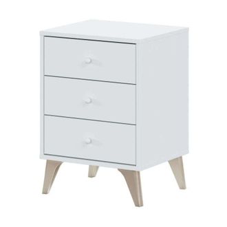 F.R.S. Frs - Mesita De Noche Tres Cajones Liss 40 Cm (ancho) X 56 Cm (alto) X 33,5 Cm (fondo)