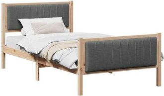 vidaXL Estructura De Cama Negro Y Gris Oscuro 100 X 200 Cm Vidaxl