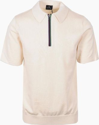 Paul Smith Mens PAUL SMITH SWEATER SS POLO WHITE - Size: 42