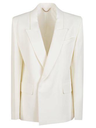 Victoria Beckham Double Breasted Sharp Lapel Viscose Blazer