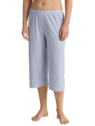 CALIDA Pyjamahose CALIDA Favourites Sleep, Damen, Gr. XL (52/54), N-Gr, blau (harmony blau), Interlock, Obermaterial: 100% Baumwolle, gemustert, bequem 3/4-L