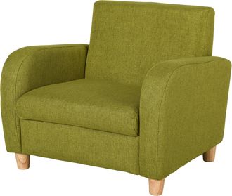 HOMCOM Child Armchair Wood Frame w/ Padding Seat Low-Rise Bedroom | TJ Hughes Natural