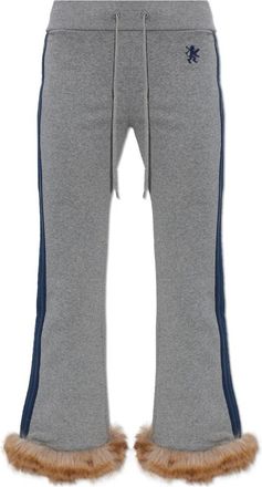 Balenciaga Sweatpants, female, Gray, Size: XS Lion Flared Capri Sweatpants