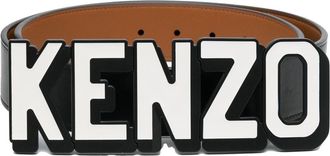 Kenzo logo-buckle adjustable belt - men - Calf Leather - 95 - Black