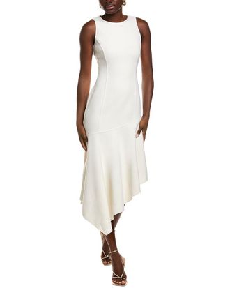 Michael Kors Asymmetrical Hem Wool-Blend Sheath Dress