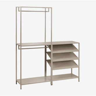 Sklum Armadio modulare aperto Janine a 2 pezzi con appendiabiti basso in acciaio e scarpiera SKLUM