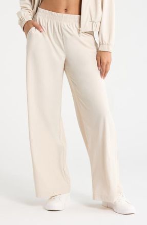 Zella Atlas Wide Leg Pants in Grey Moonbeam at Nordstrom, Size X-Small
