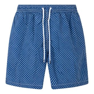 Fedeli Beachwear, male, Blue, Size: 4XL Beach Shorts with Adjustable Drawstring