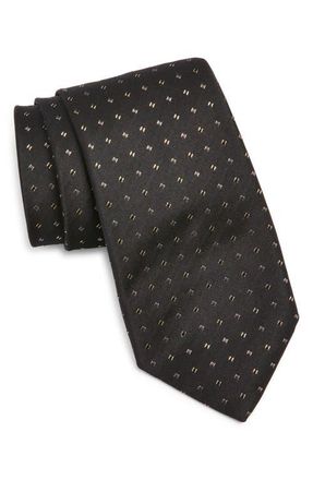 Canali Silk & Gold Tie in Black at Nordstrom