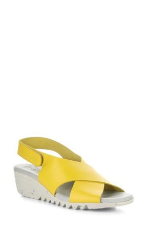 FLY London Orfy Slingback Wedge Sandal in Yellow at Nordstrom, Size 10-10.5Us