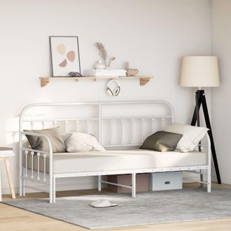 Berkfield Home Daybed Frame with Trundle White 75x190 cm Steel