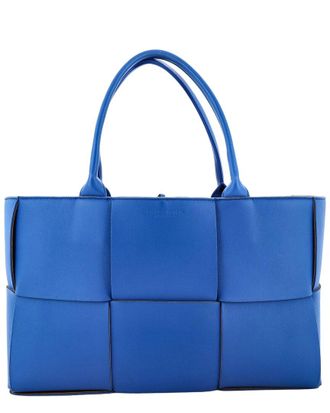 Bottega Veneta Blue Intrecciato Leather Arco Tote Medium (Authentic Pre-Loved)