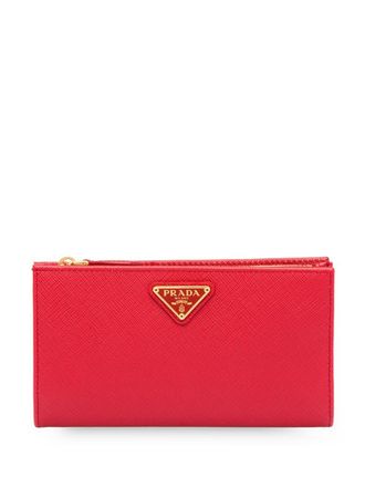 Prada saffiano bi-fold wallet - women - Calf Leather/Nylon - One Size - Red