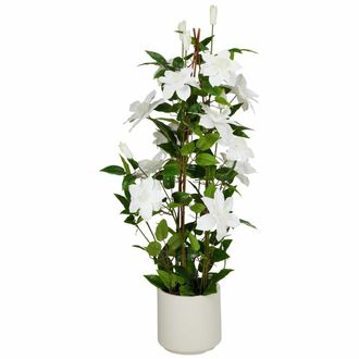 OEM &Aacute;rbol Artificial De Clem&aacute;tide Blanca De 98 Cm En Maceta