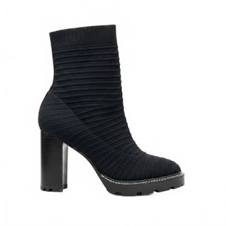 All Black Womens Knit Stretch Boot In Black