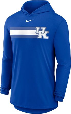 Nike Kentucky Primetime Pattern Nike Mens Dri-FIT College Long-Sleeve Hooded T-Shirt in Blue | 01NB4EVNKY-CZH