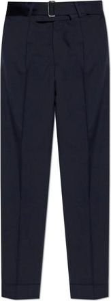 Officine G&eacute;n&eacute;rale Broeken, Heren, Blauw, L, Wol, Wollen Gekreukte Broek