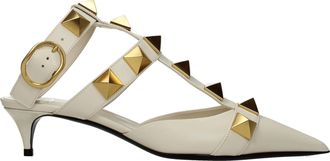 Valentino Garavani Damess Sandalen Beige/Ivoor Licht Leer