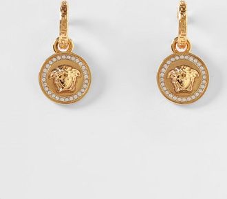 Versace Orecchini Medusa in ottone con strass incastonati