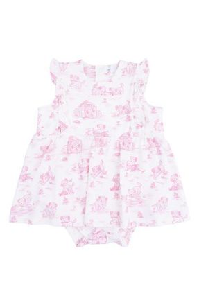 Angel Dear Puppy Ruffle Skirted Bodysuit in Pink Ivory at Nordstrom, Size 12-18M