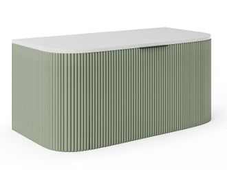 Vente-Unique Mueble de ba&ntilde;o para lavabo flotante- Verde mate - 100 cm - LOMERI