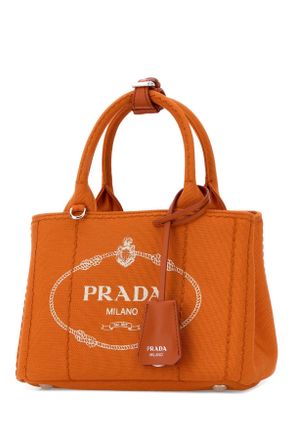 Prada Womens Orange Canvas Mini Prada Jardini&atilde;&uml;re Handbag Papaya Borse A Mano Bag