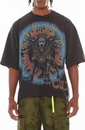 Cult of Individuality May the Bridges I Burn Oversize Graphic T-Shirt in Vintage Charcoal at Nordstrom, Size Xx-Large