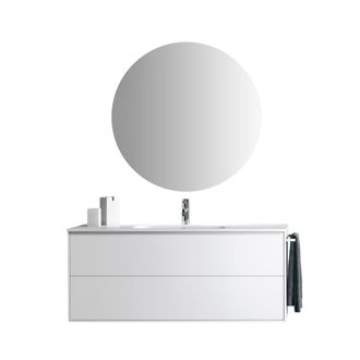 Aquadesign Mueble de ba&ntilde;o de 4 piezas en melamina blanco mate