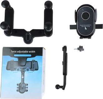 OEM Soporte Universal Para Tel&eacute;fono M&oacute;vil Para Espejo Retrovisor De Coche, Rotaci&oacute;n De 360&deg;, Material Abs/pu, Dimensiones 27x15x10 Cm