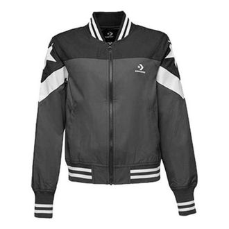 Converse (WMNS) Converse Non-Padded Baseball Bomber Asia Sizing Grey White Black 10017460-A02