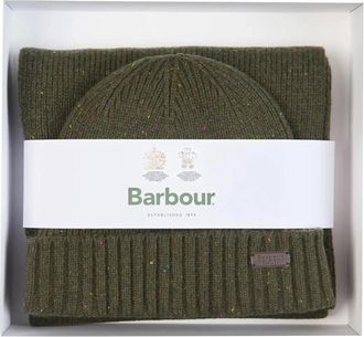 Barbour Carlton Muts & Sjaal Set - Heren - Hoeden - Groen - ONE Size - Wol - Accessoires