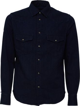 Jacob Cohen Western Denim Shirt - Heren - Spijkeroverhemden - Blauw - S - Denim - Overhemden