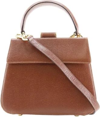 Ferragamo Tweedehands leren handtassen - Dames - Vintage Handtas - Bruin - ONE Size - Leer - Vintage