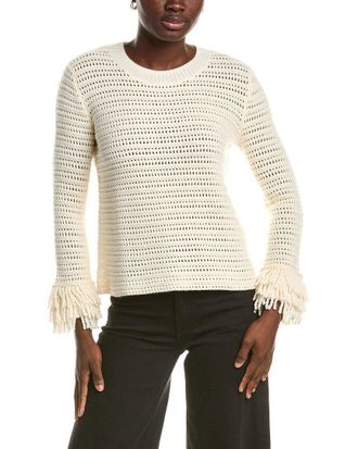 Johnny Was The Layered Fringe Wool & Cashmere-Blend Crewneck Sweater