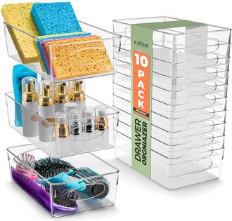 Sorbus 10 Pack Plastic Medium Container Bins