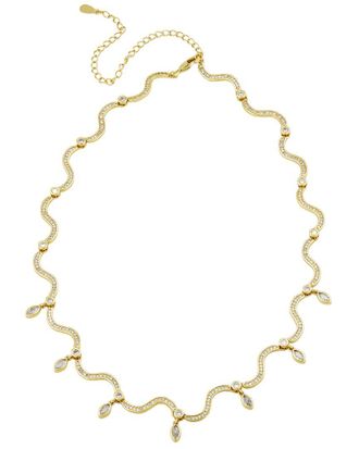 Savvy Cie Jewels 18K Plated Cz Link Necklace