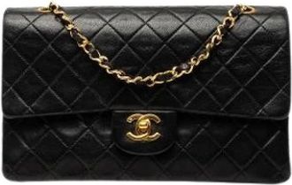 Chanel Pre-owned Classic Double Flap Shoulder Bag - Dames - Vintage Schoudertas - Zwart - ONE Size - Leer - Vintage
