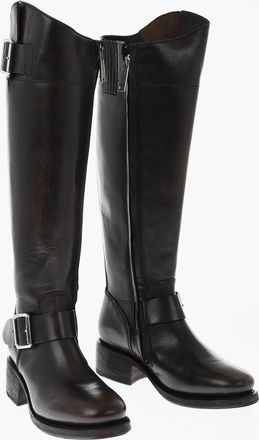 Dsquared2 Stivali Alti HEELED in Pelle con Zip Interna Dsquared2
