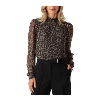 Aaiko Tory Animal Top - Dames - Blouses & Shirts - Veelkleurig - Maat: XS Poliester