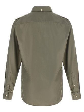 Brunello Cucinelli Cotton Military-Inspired Shirt - Green