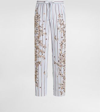 Dolce & Gabbana Cotton-silk Vanity Trousers With Embroidery - Man Pants And Shorts Multi-colored 50
