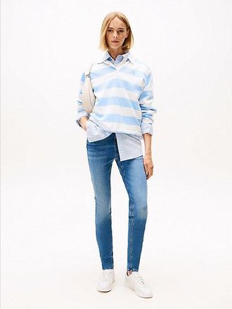 Tommy Hilfiger Nora medium rise skinny jeans met fading