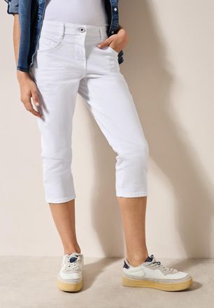 Cecil 3/4-Jeans CECIL Style Scarlett, Damen, Gr. 25, N-Gr, weiss (wei&szlig;), Denim/Jeans, Obermaterial: 97% Baumwolle, 3% Elasthan, unifarben, regular fit 3/4-L