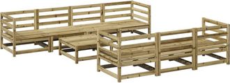 vidaXL Juego De Sof&aacute;s De Jard&iacute;n 8 Pzas Madera De Pino Impregnada Vidaxl