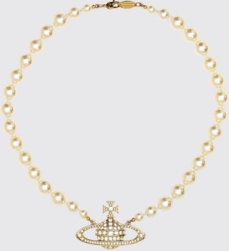 Vivienne Westwood Collana choker in ottone con pendente Orb e perle sintetiche