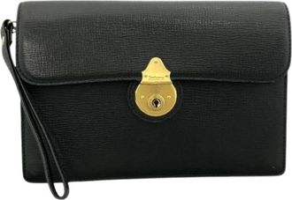 Burberry Pre-owned Leren Clutch Tas - Dames - Vintage Clutch - Zwart - ONE Size - Leer - Vintage