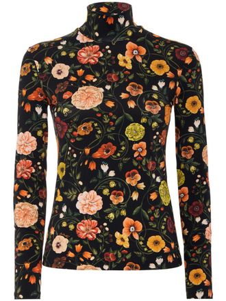 La DoubleJ floral-print top - Black